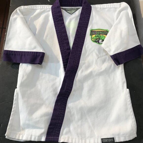 CENTURY MMA Karate Athletics Sports White Purple Kids Jacket Gi - Picture 2 of 10